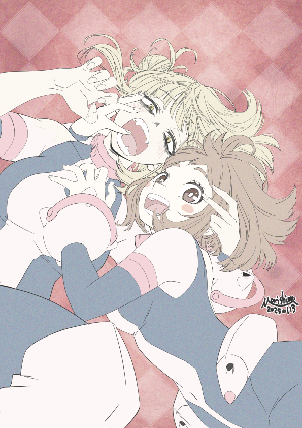 uraraka ochaco and toga himiko (boku no hero academia) drawn by morishima_noriko