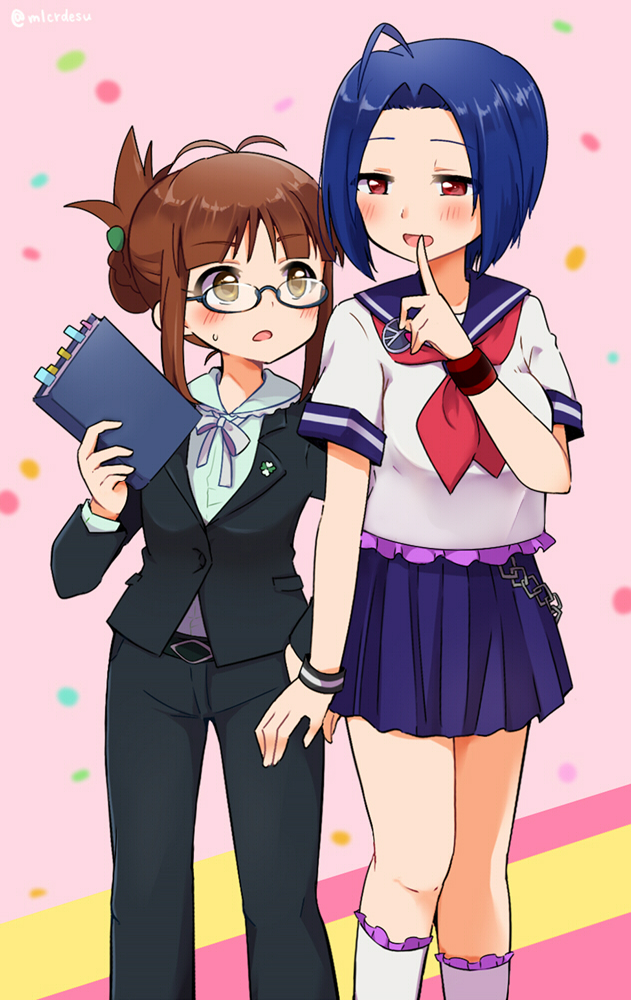 miura azusa and akizuki ritsuko (idolmaster and 2 more) drawn by merukyara