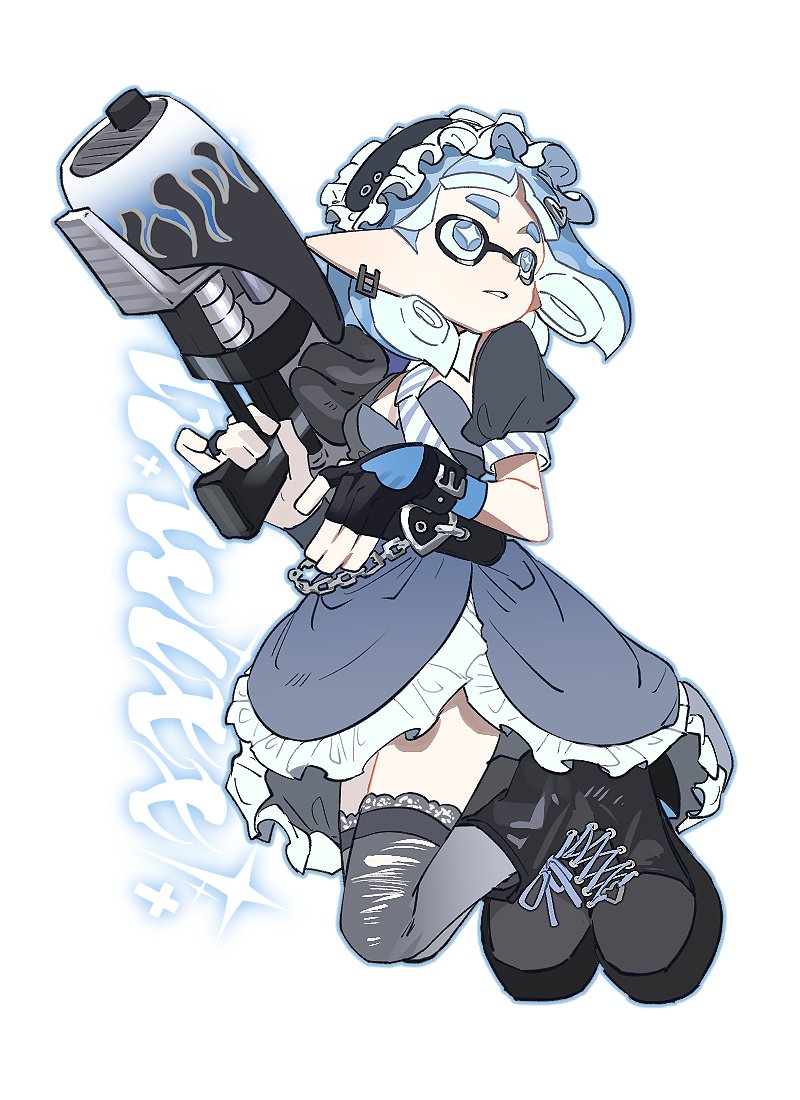 inkling player character and inkling girl (splatoon) drawn by kiwi_splatoon