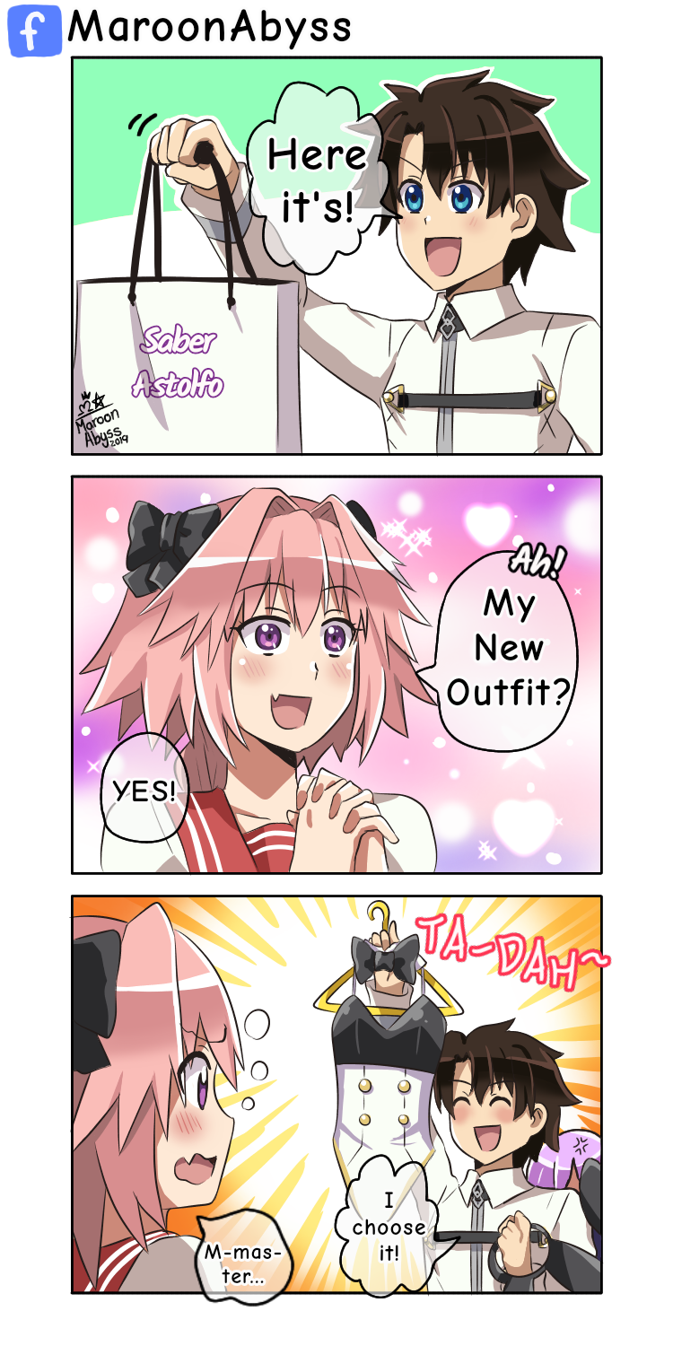 mash kyrielight, fujimaru ritsuka, and astolfo (fate and 2 more) drawn by maroonabyss