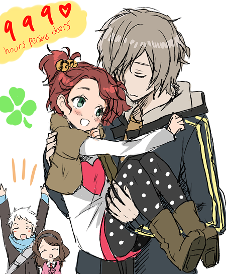 yotsuba, kurashiki akane, niels, and santa (kyokugen dasshutsu and 1 more) drawn by kurot
