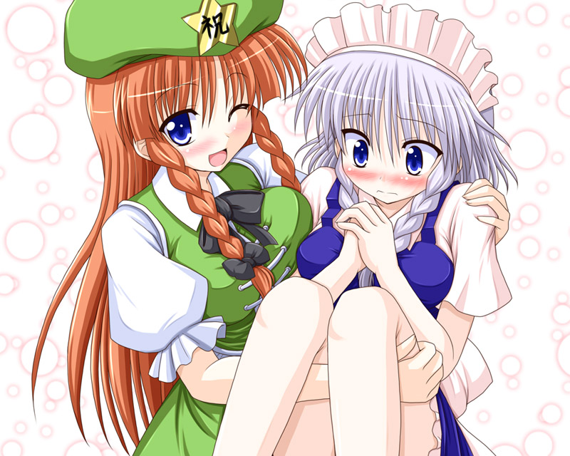 izayoi sakuya and hong meiling (touhou) drawn by bococho
