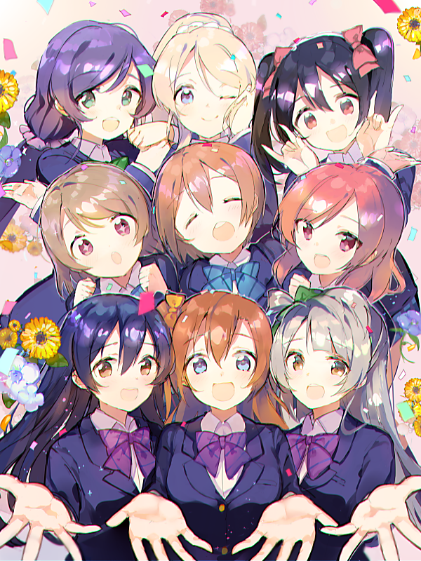 nishikino maki, tojo nozomi, sonoda umi, yazawa nico, ayase eli, and 4 more (love live! and 1 more) drawn by atsumi_jun