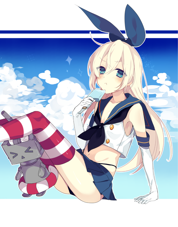 shimakaze and rensouhou-chan (kantai collection) drawn by yamori_shiki