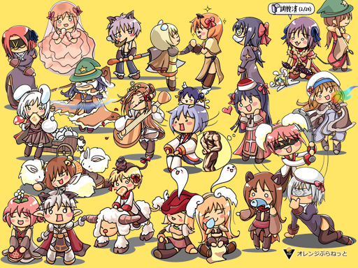 high priest, priest, high wizard, assassin cross, lord knight, and 15 more (ragnarok online) drawn by puiko_(rivulet_brook)