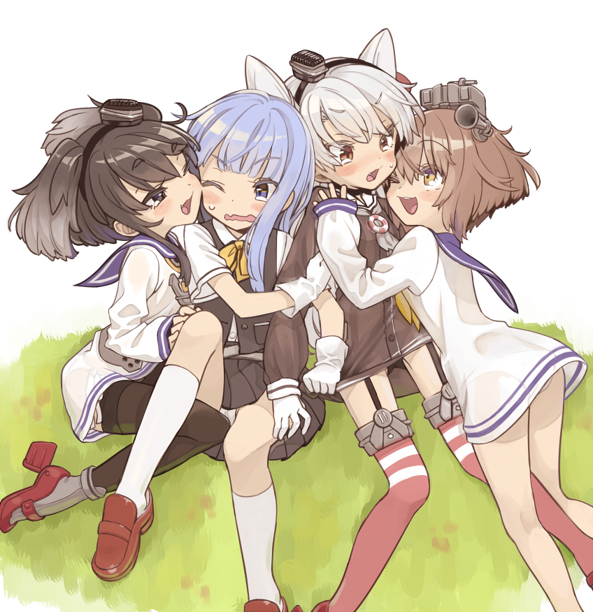 amatsukaze, yukikaze, tokitsukaze, and hatsukaze (kantai collection) drawn by monaka_ooji