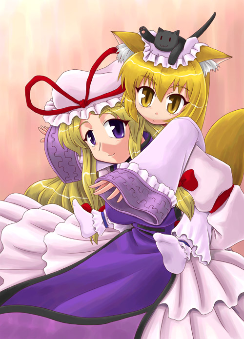 yakumo yukari, yakumo ran, and chen (touhou) drawn by sasuke_(sasuke_no_sato)