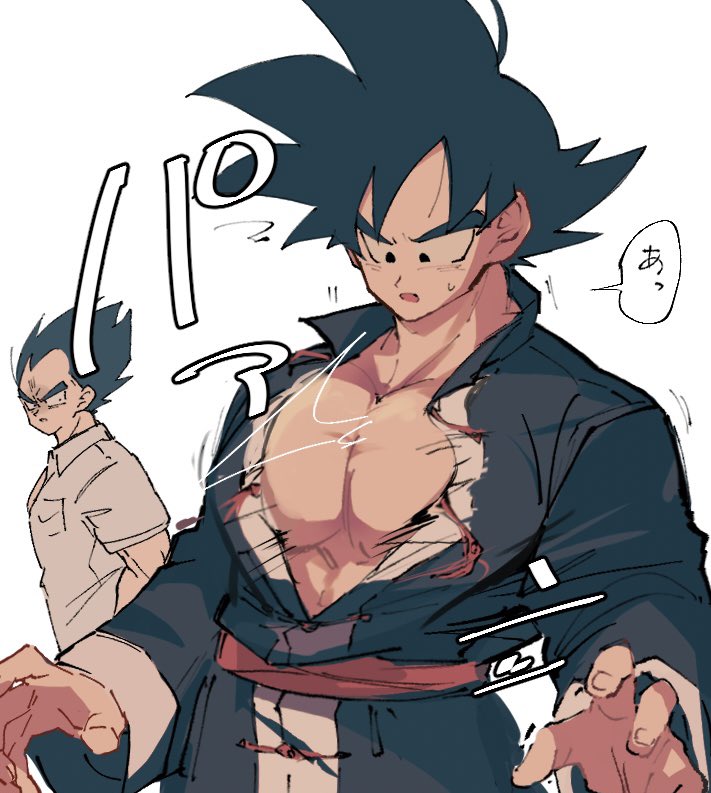 son goku and vegeta (dragon ball and 1 more) drawn by yutose_0