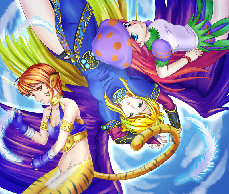 katt, nina, and spar (breath of fire and 1 more) drawn by tsukeyakiba