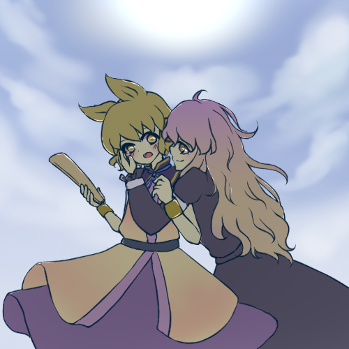 hijiri byakuren and toyosatomimi no miko (touhou) drawn by purin_(purinjpg)
