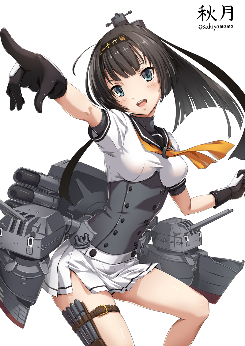 akizuki and chou-10cm-hou-chan (kantai collection) drawn by sakiyamama
