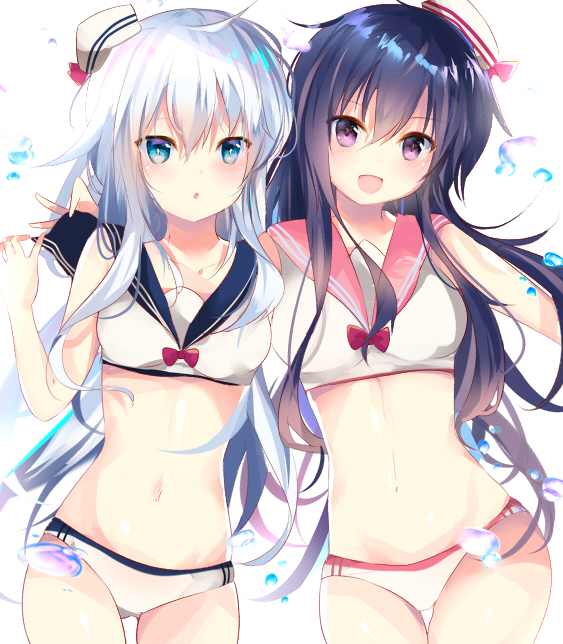 hibiki and akatsuki (kantai collection) drawn by pon_(ponidrop)