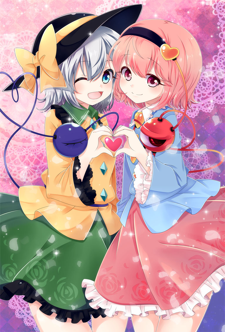 komeiji koishi and komeiji satori (touhou) drawn by haruki_(colorful_macaron)