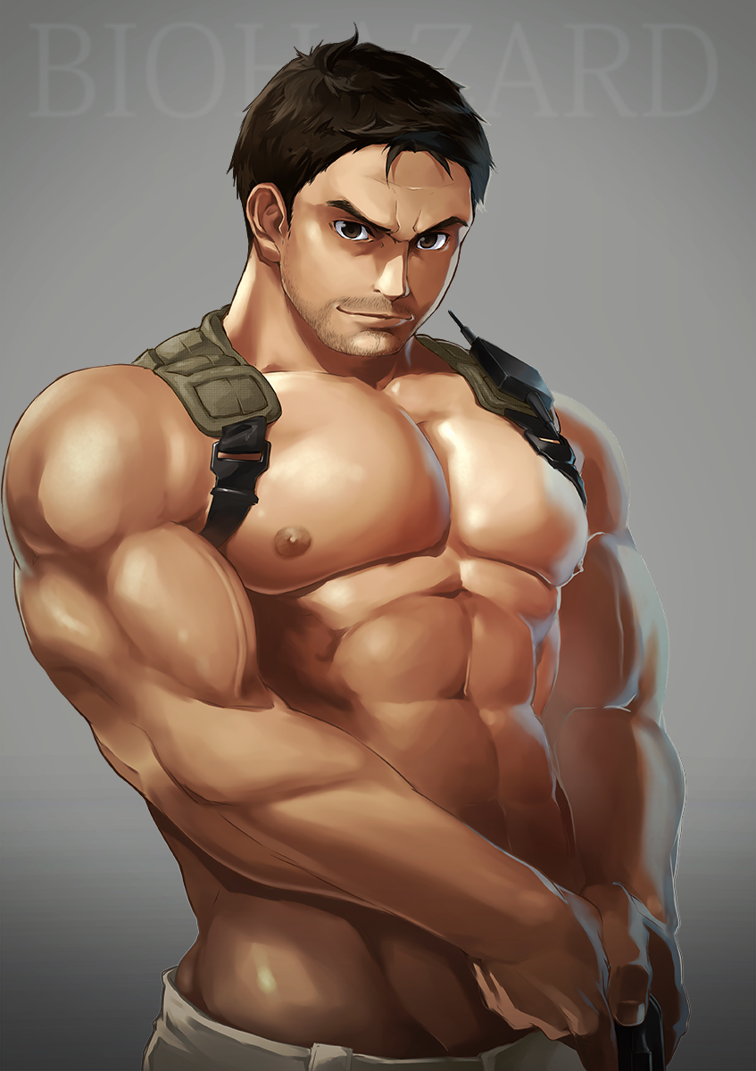 chris redfield (resident evil and 1 more) drawn by 8_(yamalu)