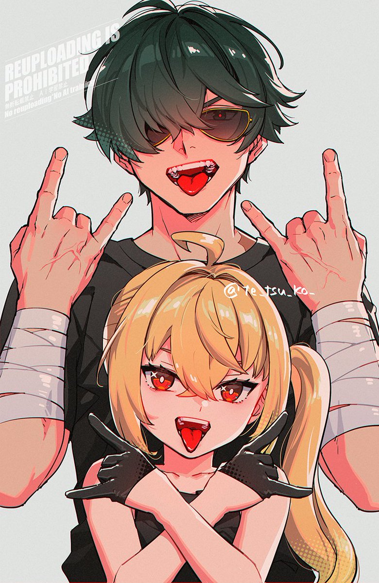 luciana de montefio and lighter (zenless zone zero) drawn by tetsukuzu_tetsuko