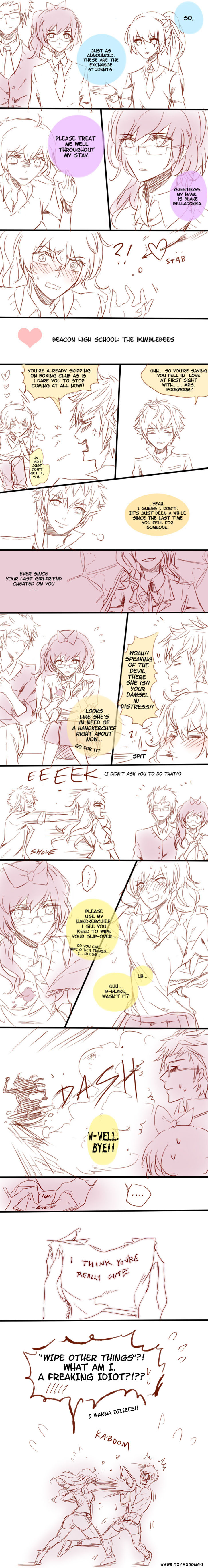 weiss schnee, yang xiao long, blake belladonna, and sun wukong (rwby) drawn by muromaki