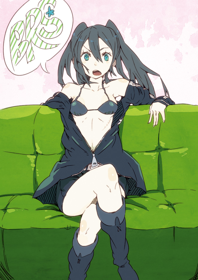 black rock shooter (black rock shooter) drawn by hrd