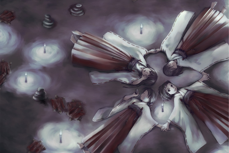 kuze hisame, kuze amane, kuze minamo, and kuze shigure (fatal frame and 1 more) drawn by hachiko-29
