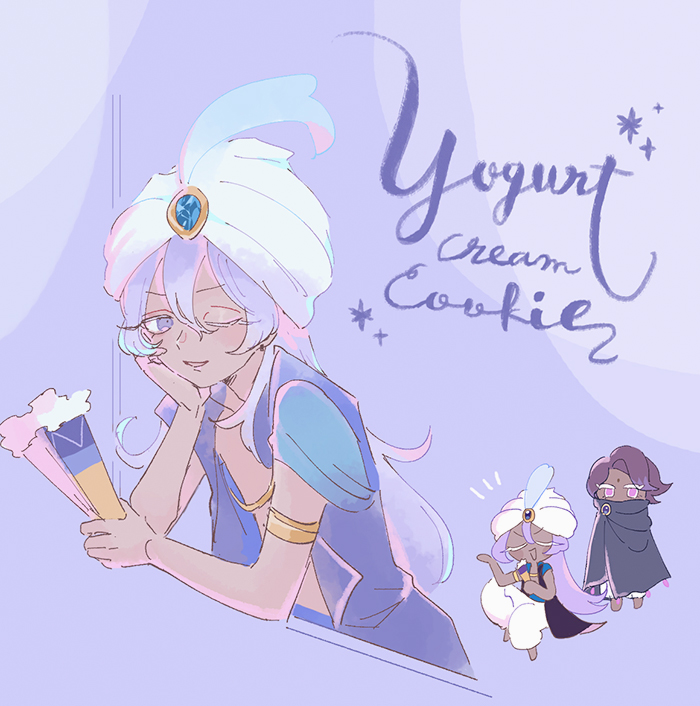 lilac cookie and yogurt cream cookie (cookie run and 1 more) drawn by mamimumemo