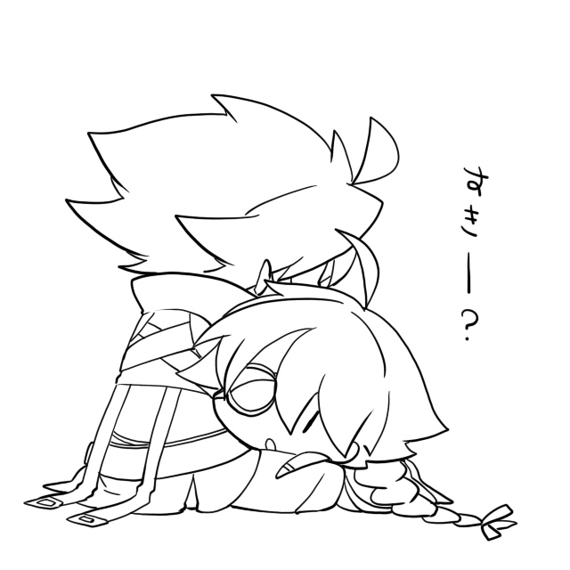 ragna the bloodedge and nu-13 (blazblue) drawn by kuro_yuzu