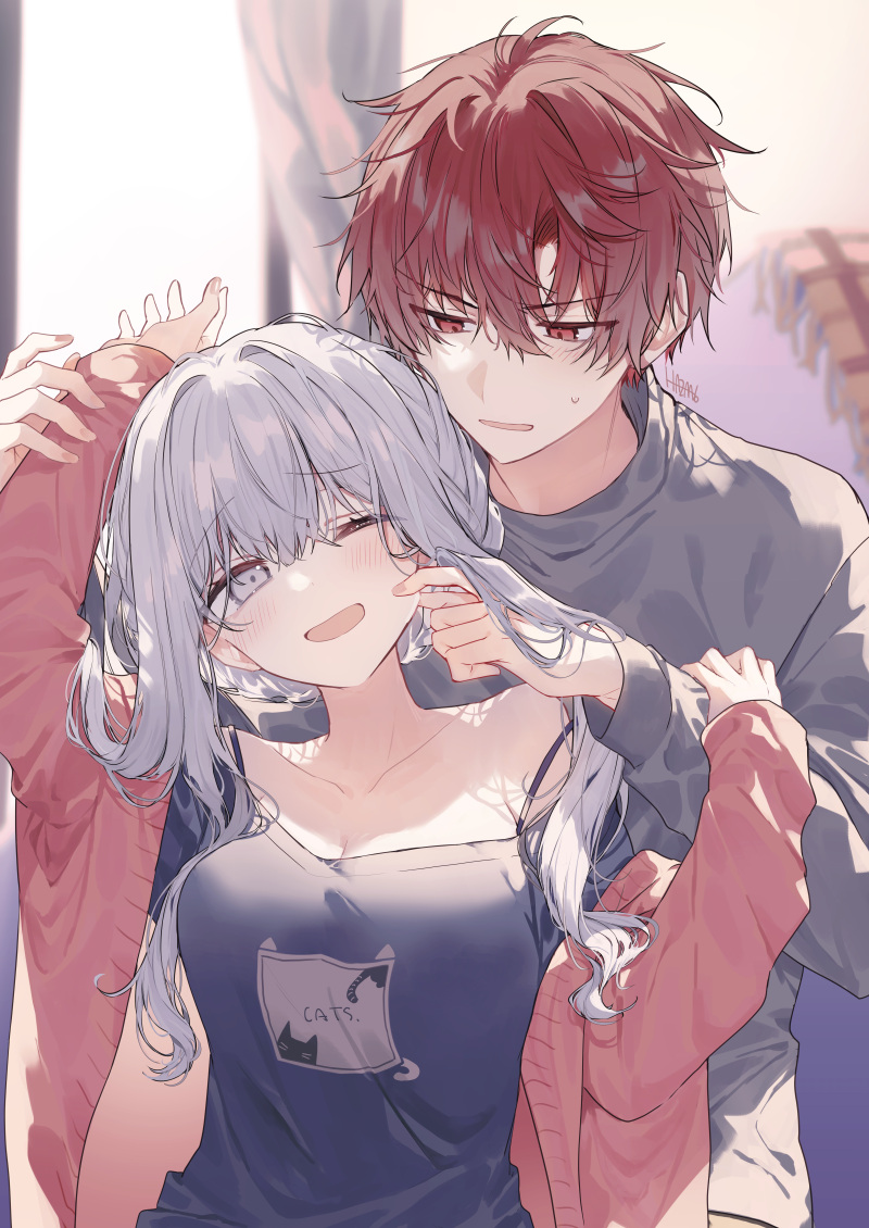 fuyukawa kagari and terui soushichi (hakanai kimi wa moukou wo hajimeru) drawn by kazutake_hazano
