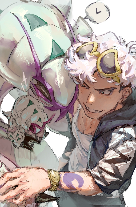 guzma and golisopod (pokemon and 1 more) drawn by akebwanwan