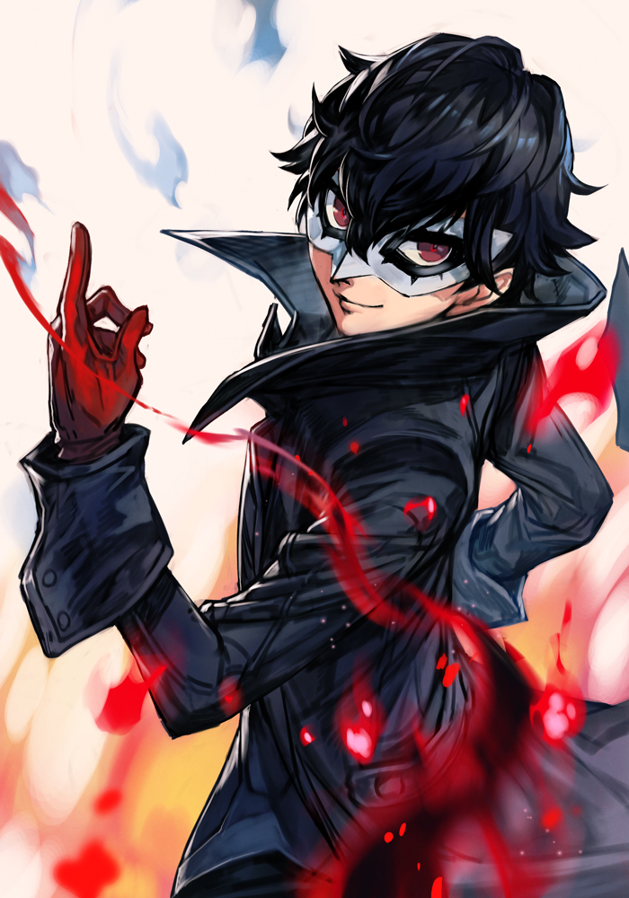 amamiya ren and joker (persona and 1 more) drawn by hungry_clicker
