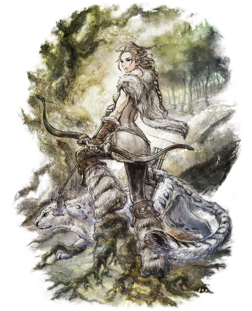 h'aanit and linde (octopath traveler and 2 more) drawn by ikusy