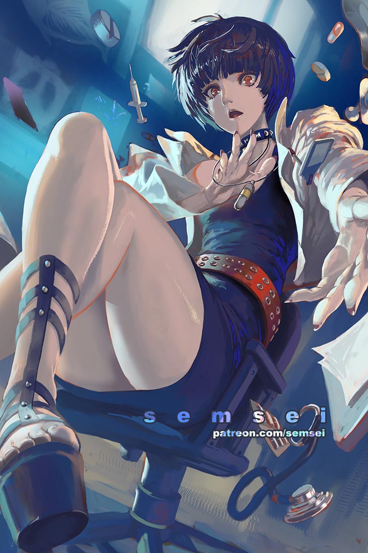 takemi tae (persona and 1 more) drawn by david_semsei
