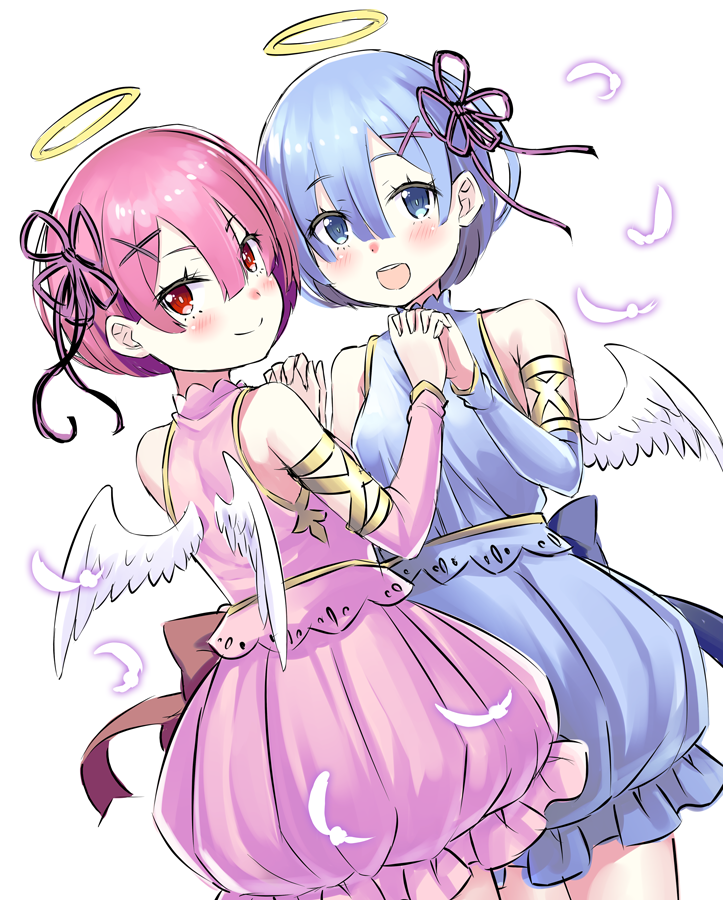 rem and ram (re:zero kara hajimeru isekai seikatsu) drawn by s_(hdru2332)