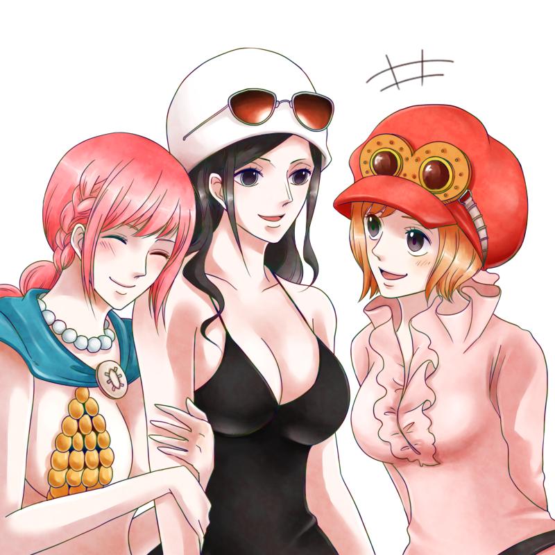 nico robin, koala, and rebecca (one piece) drawn by yuri_kohi