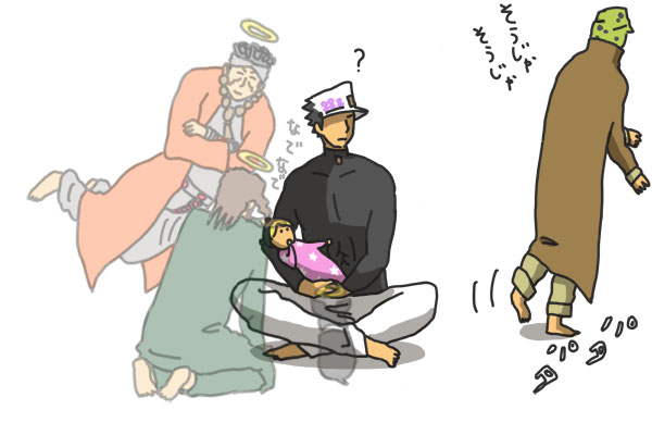 joseph joestar, kujo jotaro, kujo jolyne, kakyoin noriaki, mohammed avdol, and 1 more (jojo no kimyou na bouken and 3 more) drawn by imoichi