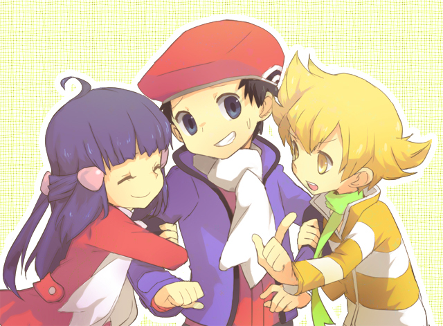 dawn, lucas, and barry (pokemon and 2 more) drawn by yoyterra