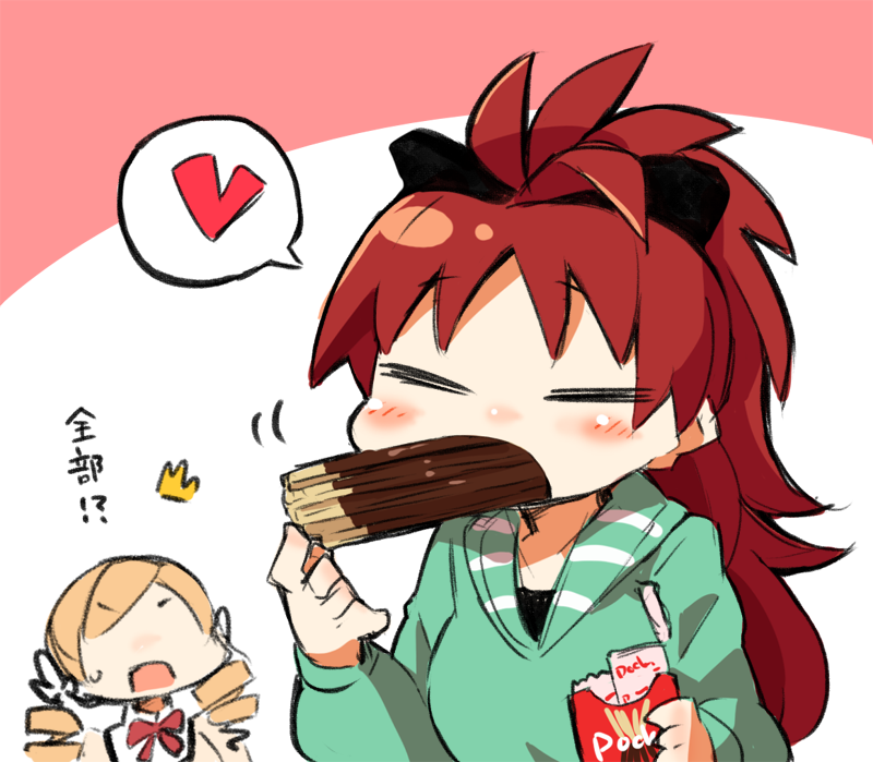sakura kyoko and tomoe mami (mahou shoujo madoka magica) drawn by gunjima_souichirou