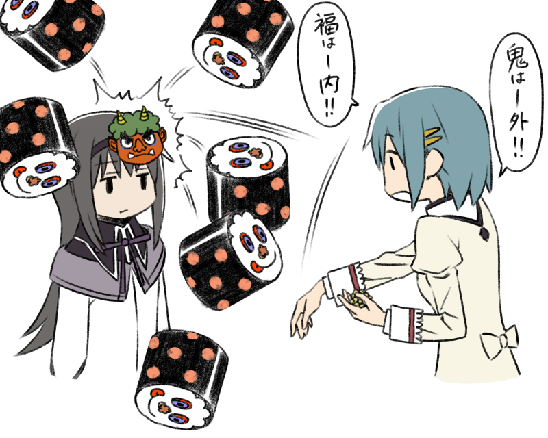 akemi homura, miki sayaka, and charlotte (mahou shoujo madoka magica) drawn by oda_takayuki