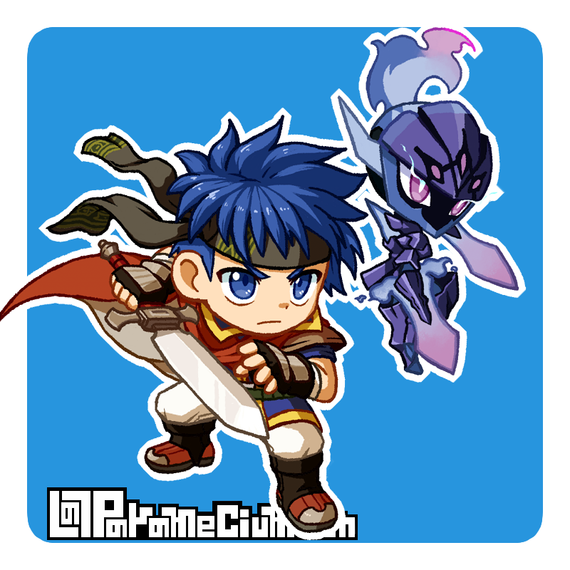 ike and ceruledge (pokemon and 2 more) drawn by parameciumkun