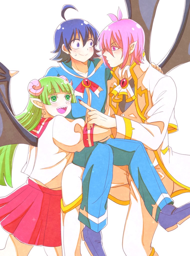 suzuki iruma, valac clara, and asmodeus alice (mairimashita! iruma-kun) drawn by senbaturuko