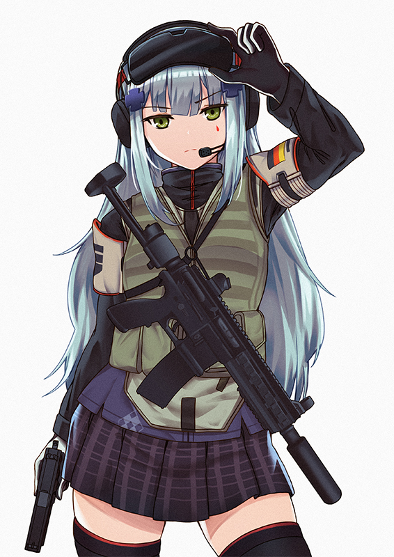 hk416 and jaeger (girls' frontline and 1 more) drawn by persocon93