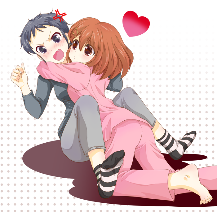 hirasawa yui and wada akira (k-on! and 1 more) drawn by masuyama_kei