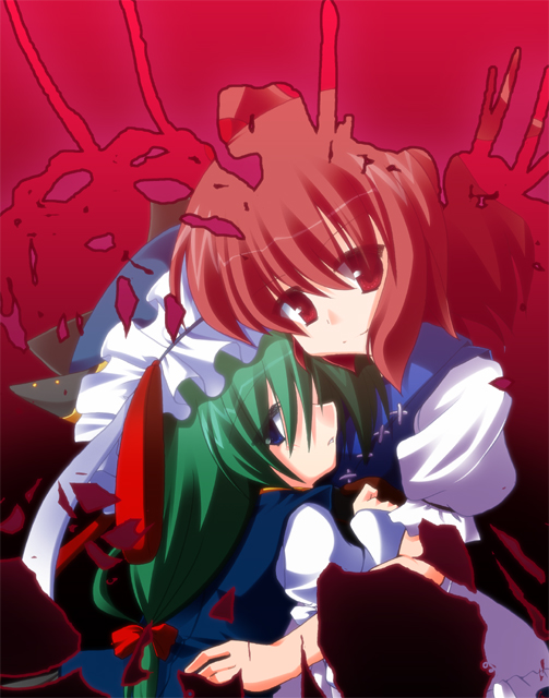 shiki eiki and onozuka komachi (touhou) drawn by fuji_tooya