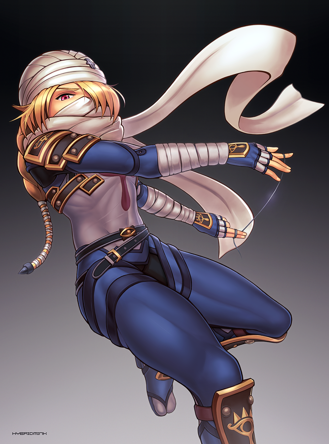 sheik (the legend of zelda and 3 more) drawn by hybridmink