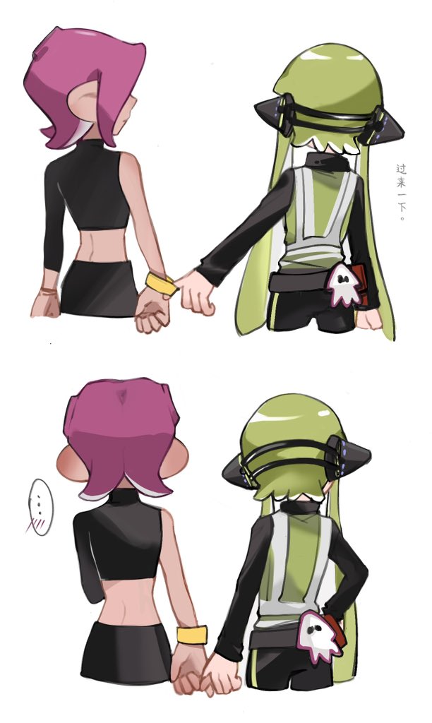 inkling player character, inkling girl, octoling player character, octoling girl, agent 8, and 1 more (splatoon and 2 more) drawn by feiguasang