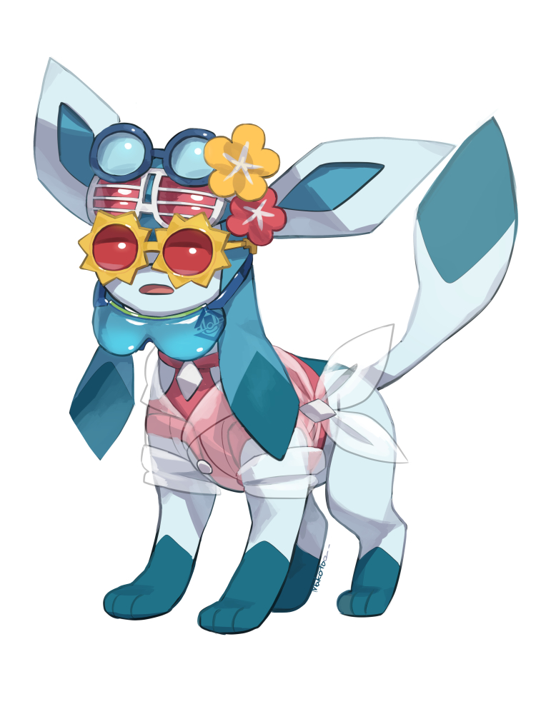 glaceon (pokemon and 1 more) drawn by makoto_ikemu