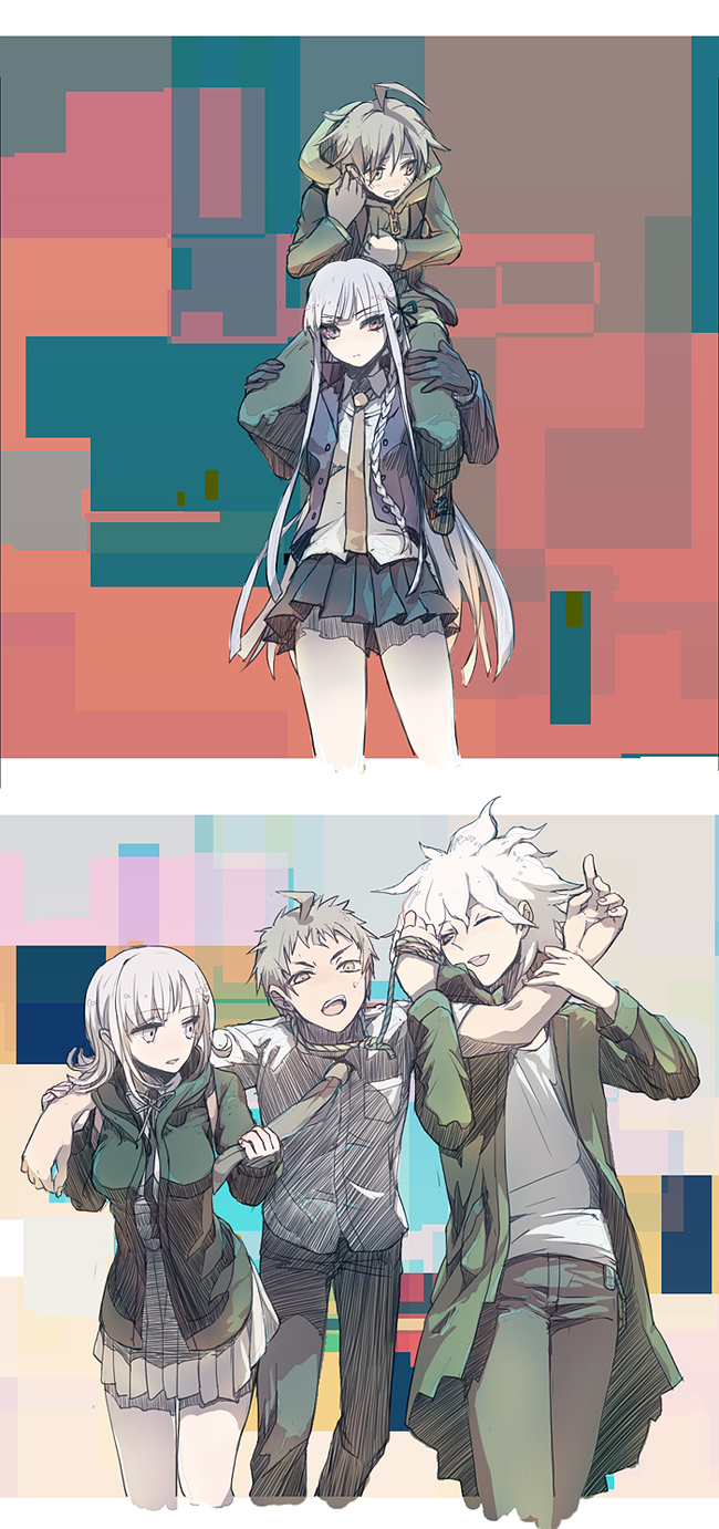 nanami chiaki, komaeda nagito, hinata hajime, kirigiri kyoko, and naegi makoto (danganronpa and 3 more) drawn by ichimura_(kiln)