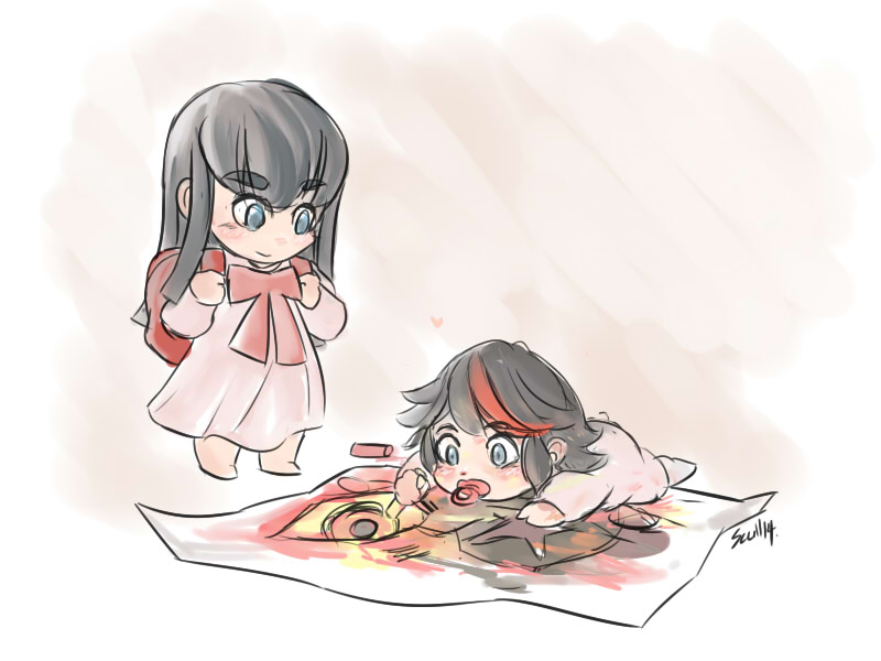 matoi ryuuko, senketsu, and kiryuuin satsuki (kill la kill) drawn by scull