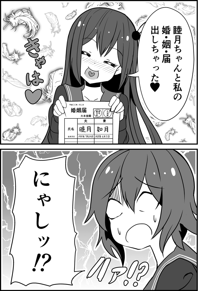 mutsuki, kisaragi, mutsuki kai ni, and kisaragi kai ni (kantai collection) drawn by kodachi_(kuroyuri_shoukougun)