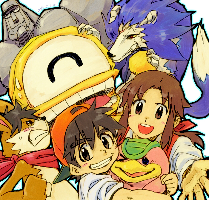 holly, suezo, mocchi, sakura genki, tiger, and 2 more (monster farm) drawn by komesaburou