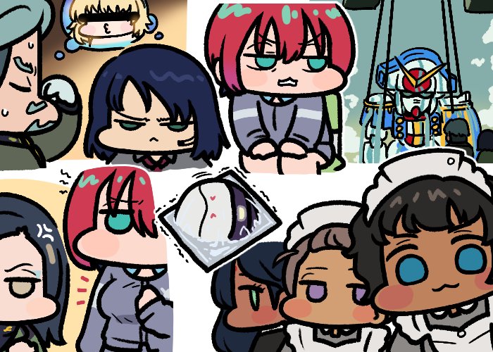 amate yuzuriha, haro, cagalli yula athha, athrun zala, challia bull, and 5 more (gundam and 4 more) drawn by jazz_jack