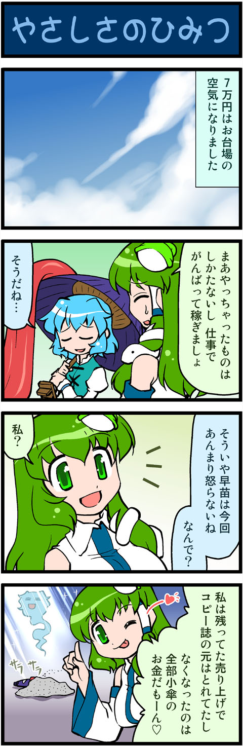 kochiya sanae and tatara kogasa (touhou) drawn by mizuki_hitoshi