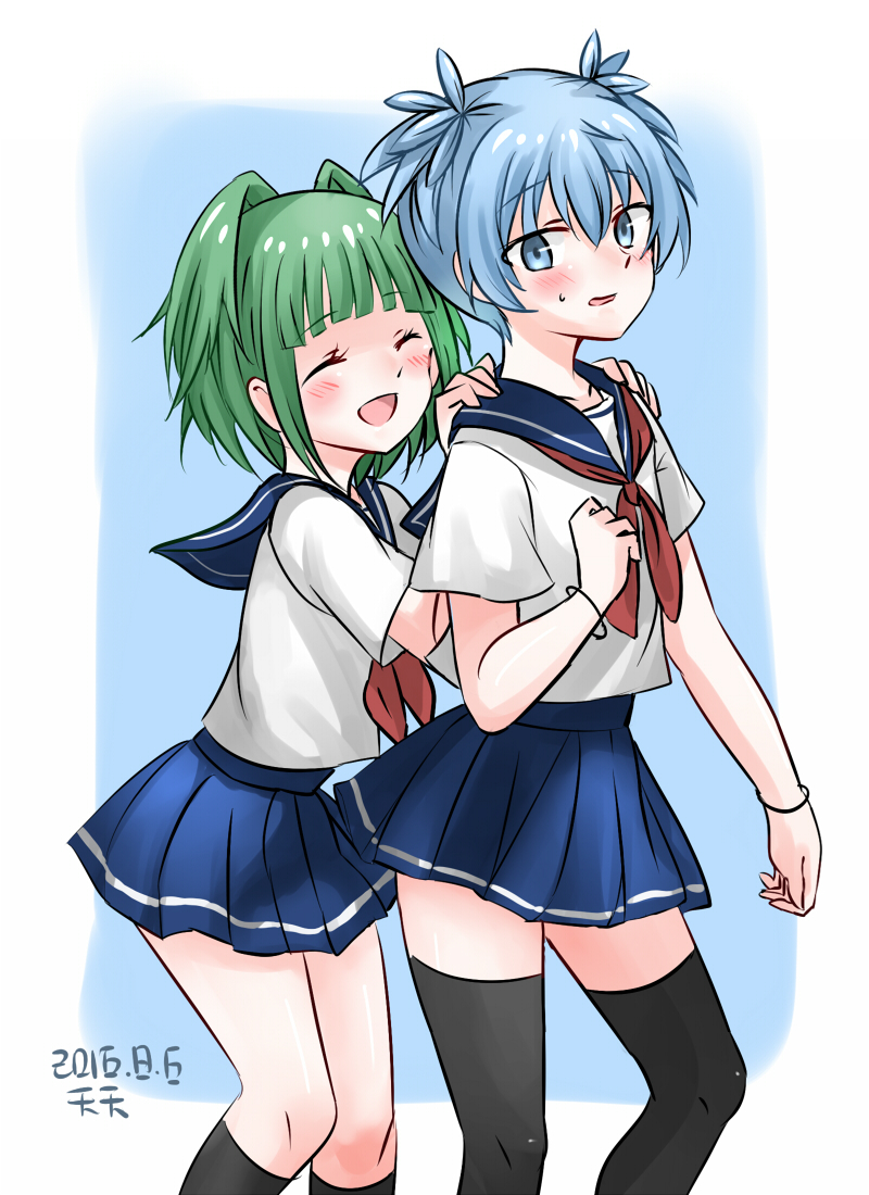 shiota nagisa and kayano kaede (ansatsu kyoushitsu) drawn by tenten_(kitty)